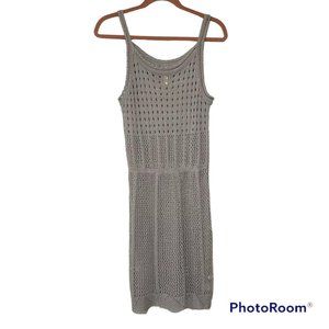 POL Gray Crochet Swim Cover Up Dress